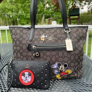 Coach Toe bag and Wristlet Set Mickey Mouse